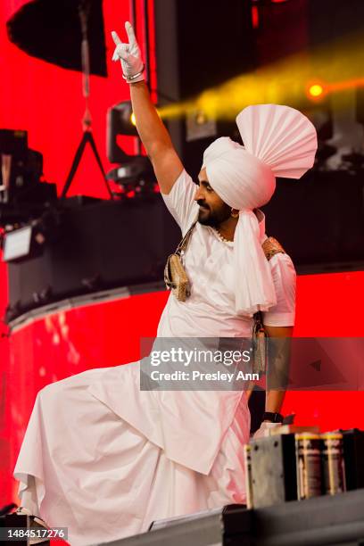 Diljit Dosanjh performs onstage at the 2023 Coachella Valley Music and Arts Festival on April 22, 2023 in Indio, California.