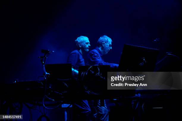 Underworld performs onstage at the 2023 Coachella Valley Music and Arts Festival on April 22, 2023 in Indio, California.