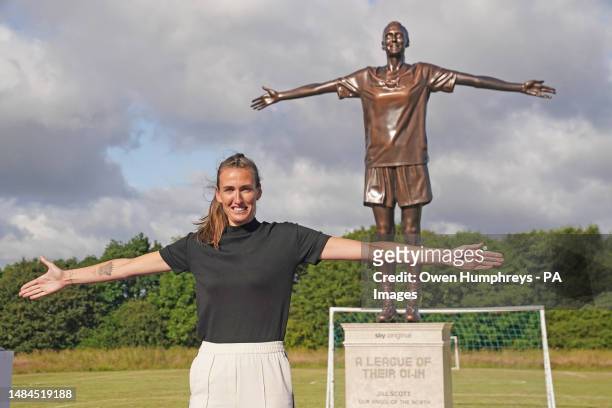 England footballer Jill Scott is unveiled as the new captain for Sky's hit show A League Of Their Own, at the Angel of the North statue in Gateshead....