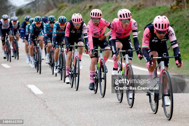 Ben Healy of Ireland and Team EF Education-EasyPost competes during the 109th Liege - Bastogne - Liege 2023, Men's Elite a 258.1km one day race from...