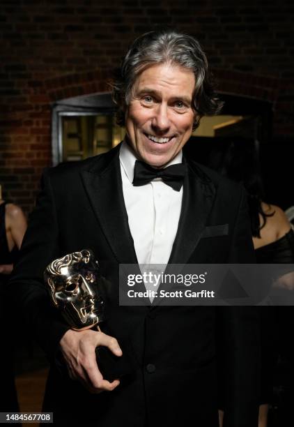 John Bishop poses with the Emerging Talent: Factual Award for 'John & Joe Bishop: Life After Deaf' backstage during the BAFTA Television Craft Awards...