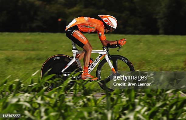Gorka Izaguirre Insausti of Spain and Euskaltel-Euskadi in action during stage nine of the 2012 Tour de France, a 41.5km individual time trial, from...