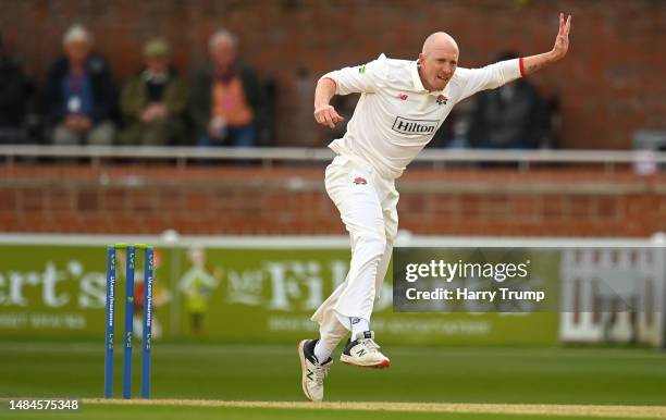 Luke Wells of Lancashire in bowling action during Day Four of the LV= Insurance County Championship Division 1 match between Somerset and Lancashire...