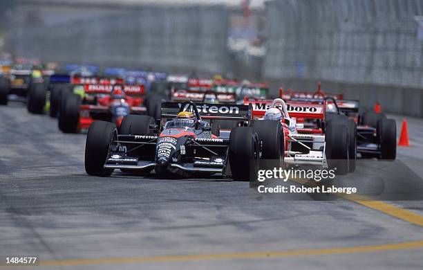 The race start during the Marconi Grand Prix of Cleveland, part of the 2000 CART FedEx Championship Series at the the Burke Lakefront Airport...