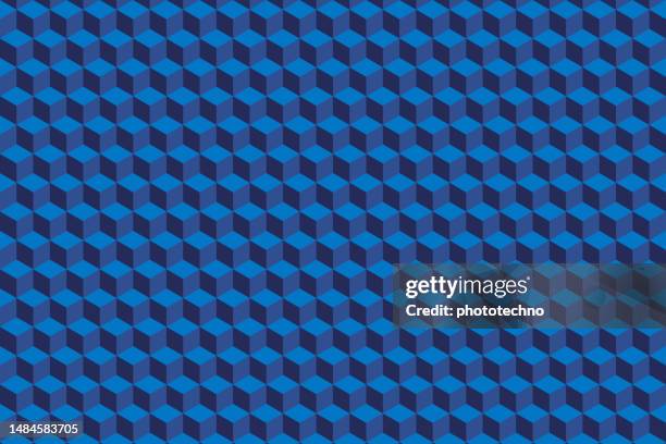 abstract 3d cube pattern background, blue 3d box seamless background. - computer plain background stock illustrations