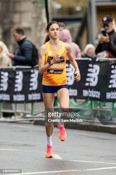 Sofiia Yaremchuk of Italy competes in the 2023 TCS London Marathon on April 23, 2023 in London, England.