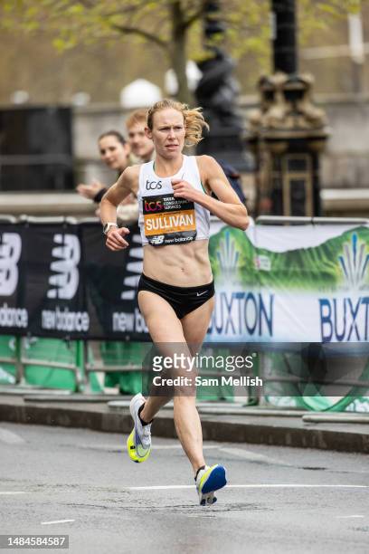 Susanna Sullivan of USA competes in the 2023 TCS London Marathon on April 23, 2023 in London, England.