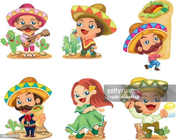 Mexican Girl Cartoon High Res Illustrations - Getty Images