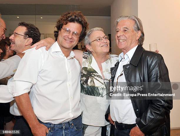 Ricardo Bofill jr and Ricardo Bofill attends the picture exhibition by Serena Vergano , architectRicardo Bofill's wife on July 12, 2012 in Barcelona,...
