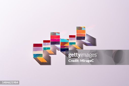 Cube Prisms Refracting Multi Colored Light Cube Prisms Refracting Multi Colored Light