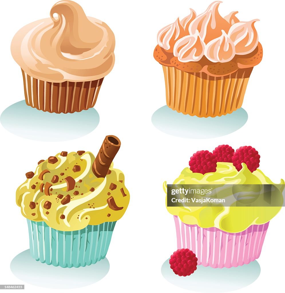 Four Creamy Cupcakes