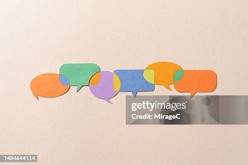 Speech Bubbles Connected With Common Grounds, Paper Craft Speech Bubbles Connected With Common Grounds, Paper Craft