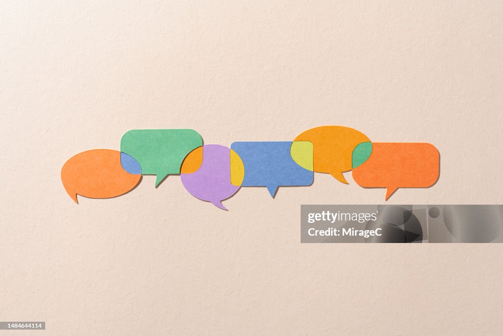 Speech Bubbles Connected With Common Grounds, Paper Craft