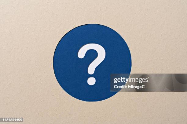 blue question mark in a circle frame, paper craft - questions stock pictures, royalty-free photos & images