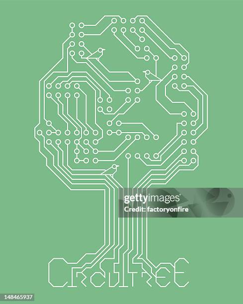 circuitree - circuit board tree stock illustrations