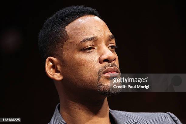 Actor Will Smith listens to testimony at the "The Next Ten Years In The Fight Against Human Trafficking: Attacking The Problem With The Right Tools"...