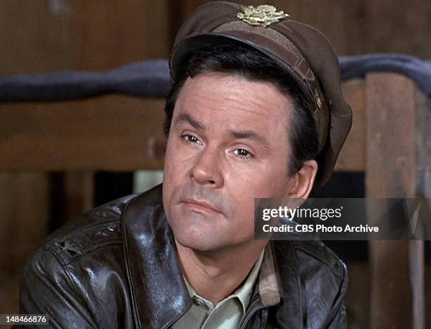 Bob Crane as Col. Robert E. Hogan in the HOGAN'S HEROES episode, "Colonel Klink's Secret Weapon." Original airdate, March 24, 1967. Image is a frame...
