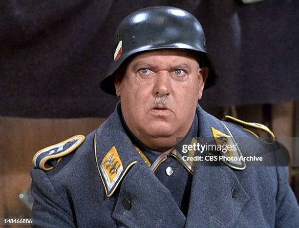John Banner as Sgt. Hans Georg Schultz in the HOGAN'S HEROES episode, "Colonel Klink's Secret Weapon." Original airdate, March 24, 1967. Image is a...