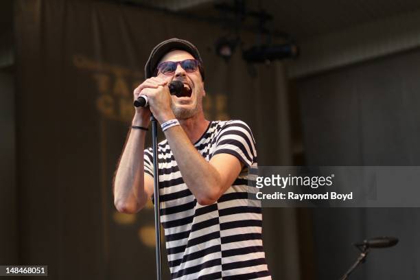 Singer Michael Fitzpatrick of Fitz & The Tantrums, performs on the Petrillo Music Shell during the 32nd Annual "Taste Of Chicago" in Chicago,...