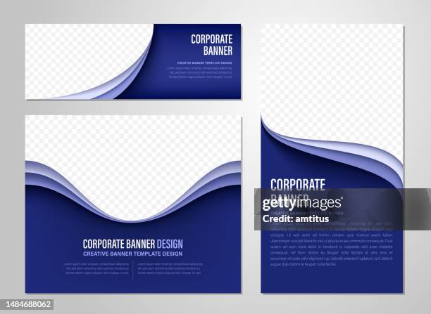 bildbanksillustrationer, clip art samt tecknat material och ikoner med elegant banner set - broschyr