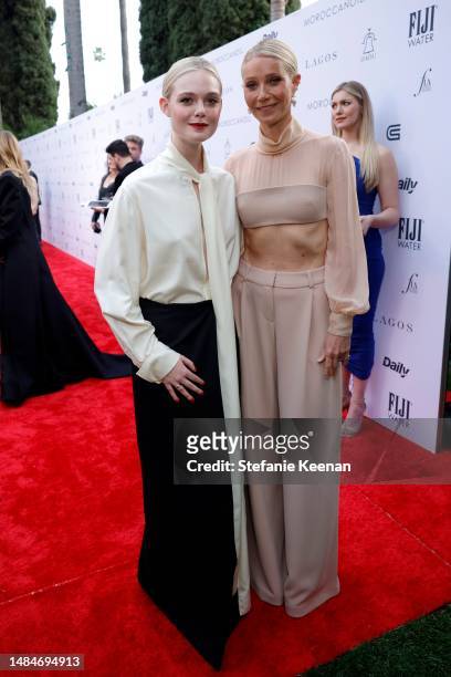 Elle Fanning and Gwyneth Paltrow, Powerhouse Brand of the Year Award recipient, attend The Daily Front Row's Seventh Annual Fashion Los Angeles...