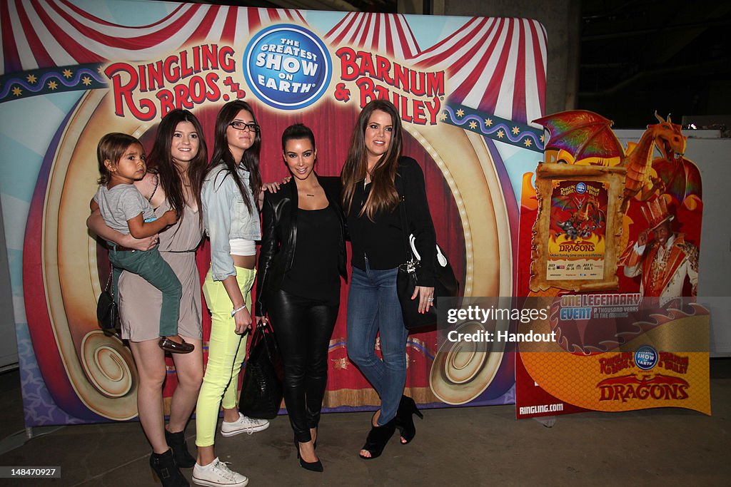 The Kardashians Visit Ringling Bros. At Staples Center
