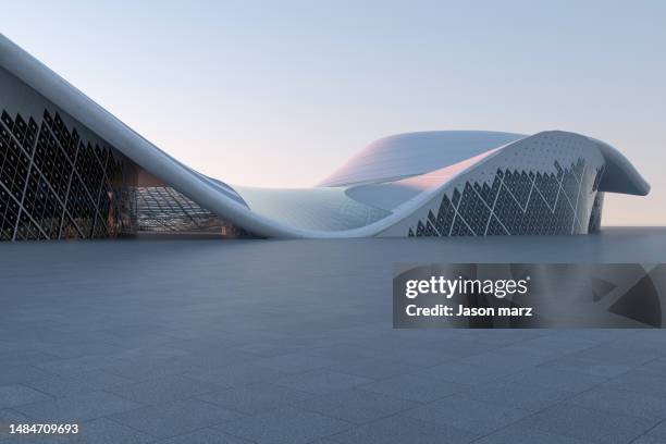 empty square front of modern architecture - future city stock pictures, royalty-free photos & images