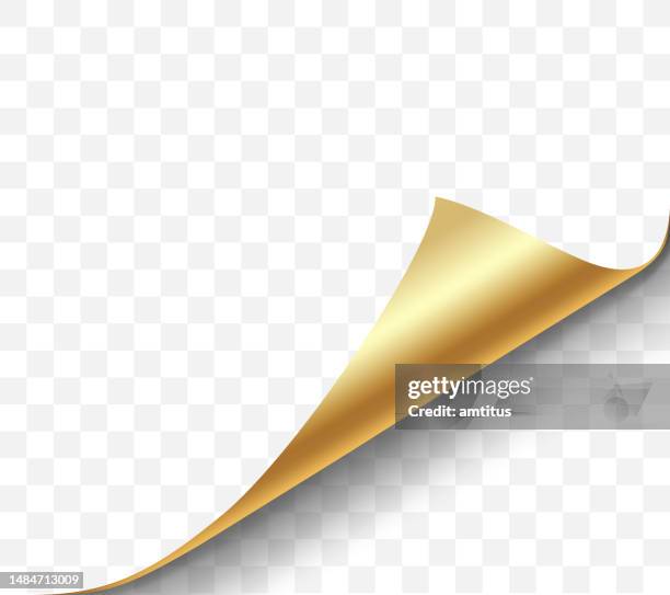 ilustrações de stock, clip art, desenhos animados e ícones de page curl gold - ouro metal