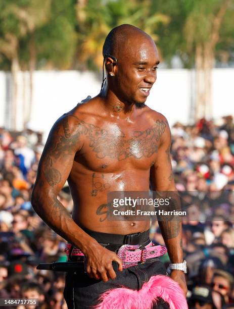 Slim Jxmmi of Rae Sremmurd performs at the Outdoor Theatre during the 2023 Coachella Valley Music and Arts Festival on April 23, 2023 in Indio,...