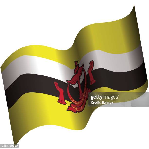 flag of brunei - brunei stock illustrations