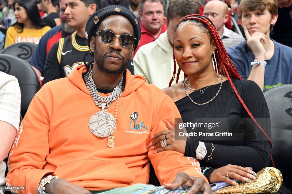Boston Rapper Chainz Rapper 2 Chainz and Kesha Ward Epps attends Game Four of the Eastern ...