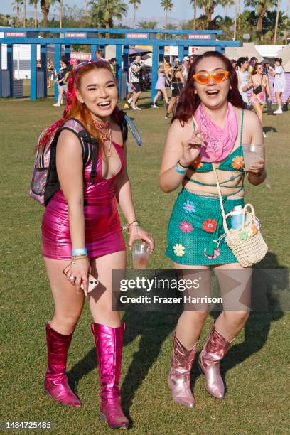 Festivalgoers are seen during the 2023 Coachella Valley Music and Arts Festival on April 23, 2023 in Indio, California.