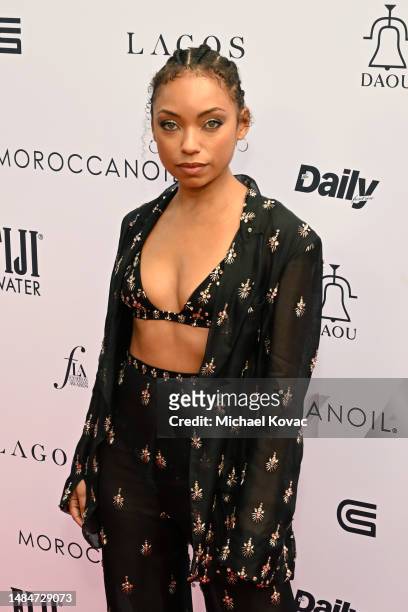 Logan Browning attends DAOU Vineyards' celebration of The Daily Front Row's 7th Annual Fashion Los Angeles Awards at The Beverly Hills Hotel on April...