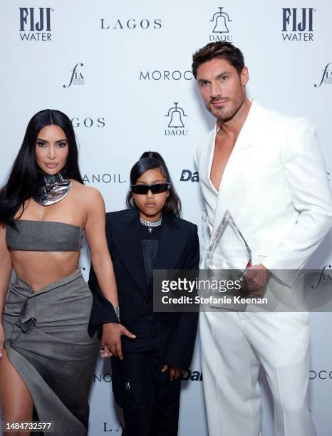 Kim Kardashian, North West and Chris Appleton, Hair Artist of the Year Award recipient, attend The Daily Front Row's Seventh Annual Fashion Los...