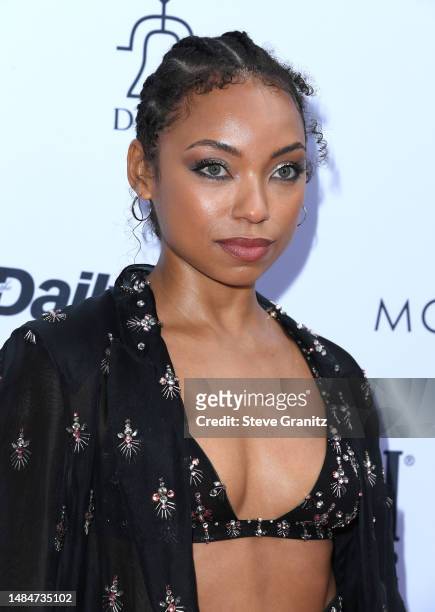 Logan Browning arrives at the Daily Front Row's 7th Annual Fashion Los Angeles Awards on April 23, 2023 in Beverly Hills, California.