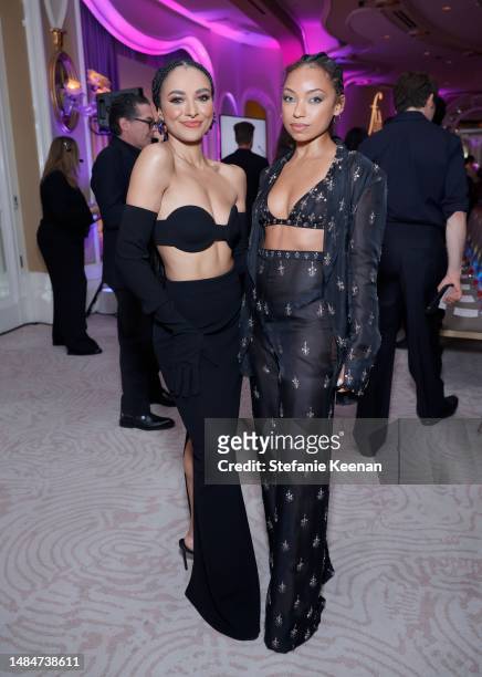 Kat Graham and Logan Browning attend The Daily Front Row's Seventh Annual Fashion Los Angeles Awards at The Beverly Hills Hotel on April 23, 2023 in...