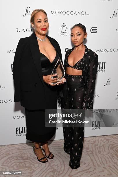 Tasha Reiko Brown, Makeup Artist of the Year Award recipient and Logan Browning attend DAOU Vineyards' celebration of The Daily Front Row's 7th...