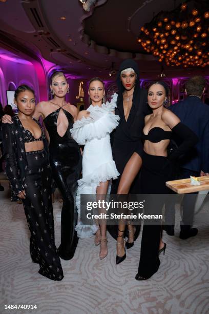 Logan Browning, Elsa Hosk, Rose Bertram, Cindy Bruna and Kat Graham attend The Daily Front Row's Seventh Annual Fashion Los Angeles Awards at The...