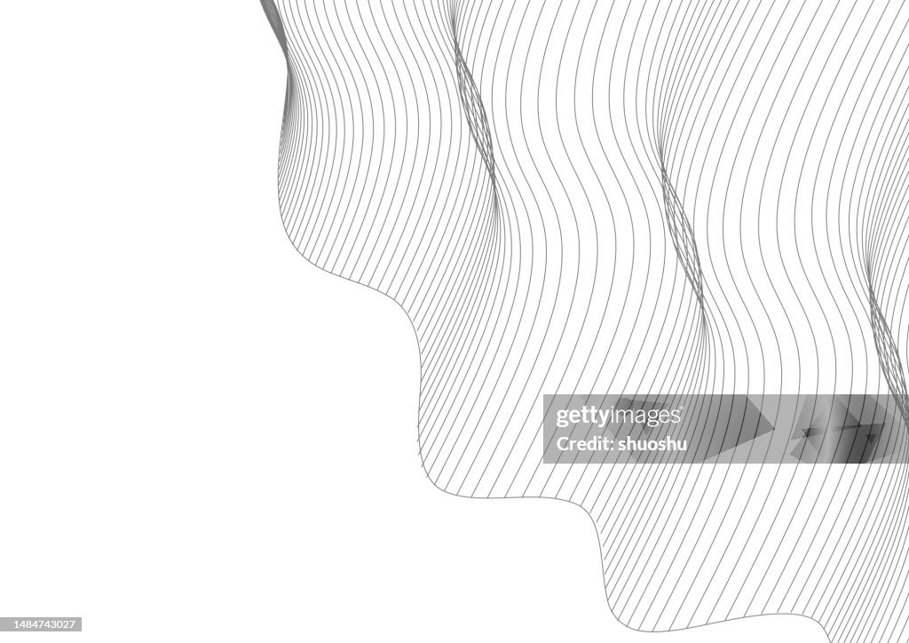 Wave Ribon Pattern Abstract Black And White Curve Wave Line Striped Ribbon Pattern ...