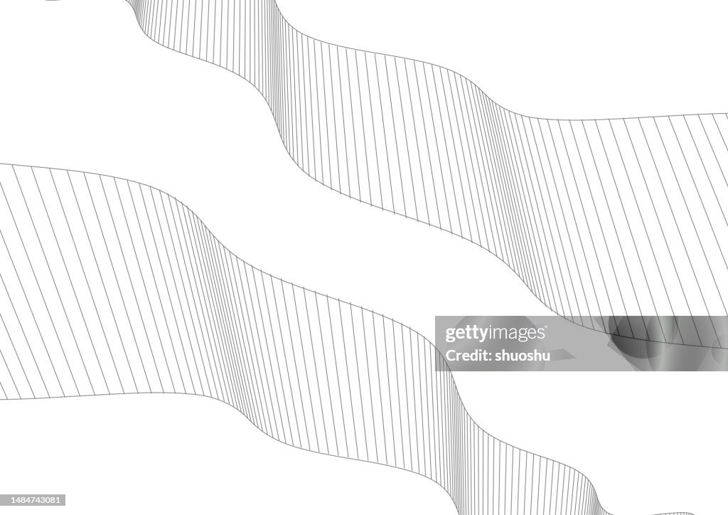 Abstract Black And White Curve Wave Line Striped Ribbon Pattern ...