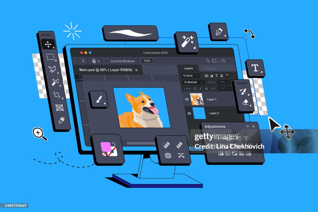 The Photo Editor Program Is Displayed On The Computer The Display Shows ...