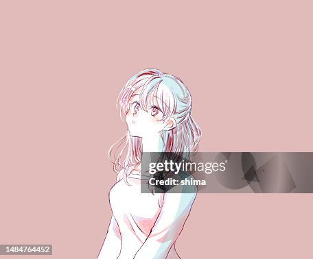 Sentimental Woman Illustration Of A Sentimental Cute Woman High-Res Vector Graphic ...