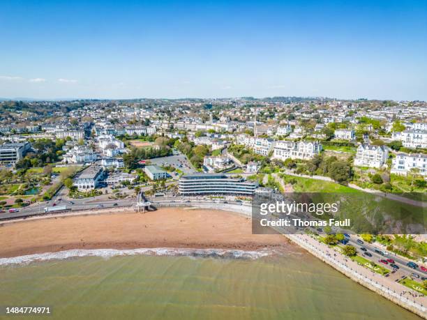 torre abbey sands beach in torquay - torquay stock pictures, royalty-free photos & images