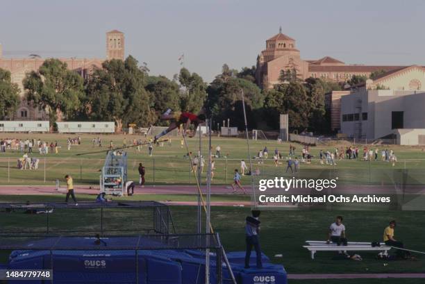 Athletes make use of the training facilities at the athletes' village on the campus of the University of Southern California , during the 1984 Summer...