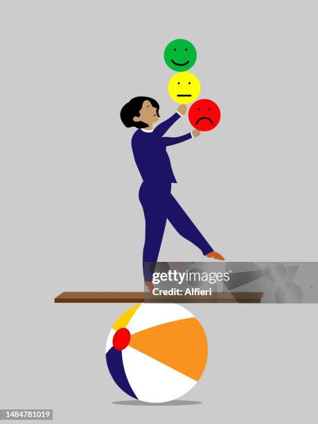 balancing credit score - deflation vector stock illustrations