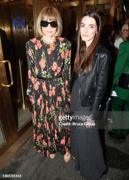 Anna Wintour and Bee Shaffer Carrozzini pose at the opening night of the new play "Prima Facie" on Broadway at The Golden Theatre on April 23, 2023...