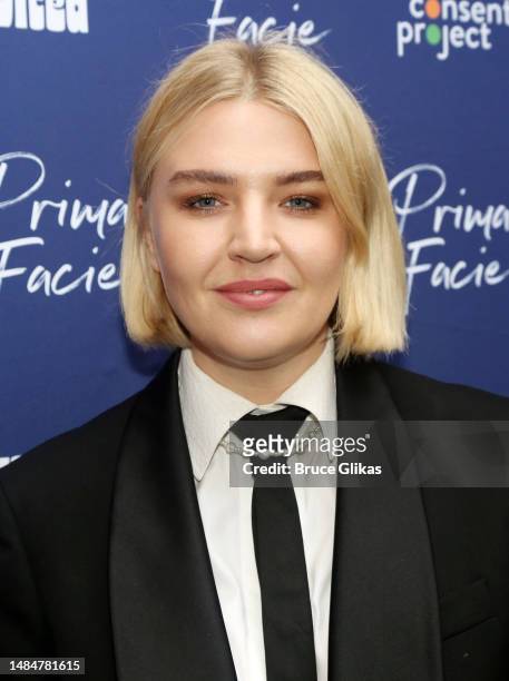 Composer Rebecca Lucy Taylor aka Self Esteem poses at the opening night of the new play "Prima Facie" on Broadway at The Golden Theatre on April 23,...