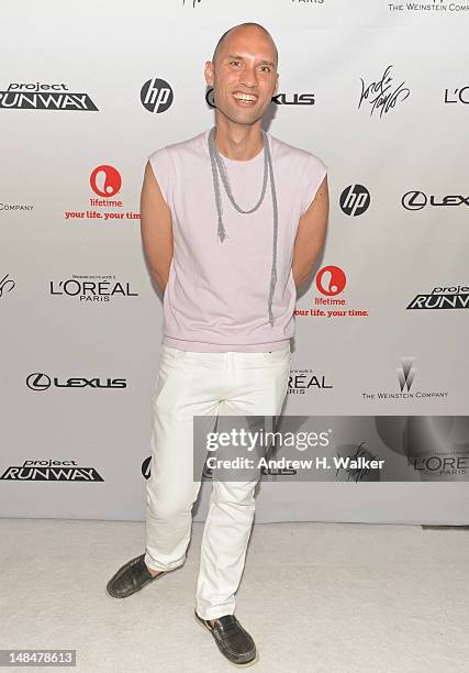 Designer Andrae Gonzalo attends the Project Runway Life-Sized Interactive Runway installation on The High Line In New York at The High Line on July...