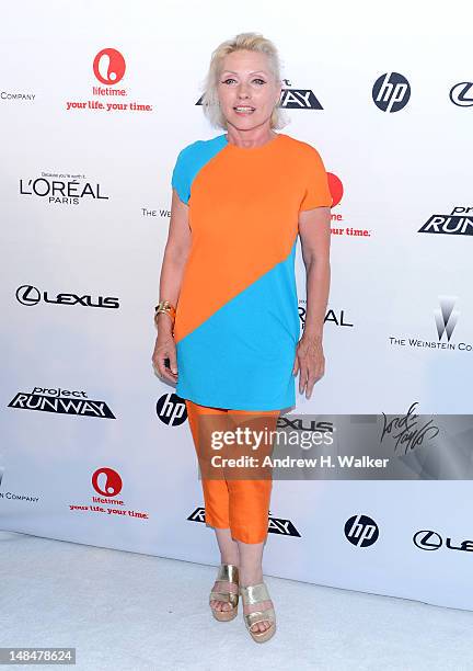Singer-songwriter Debbie Harry attends the Project Runway Life-Sized Interactive Runway installation on The High Line In New York at The High Line on...