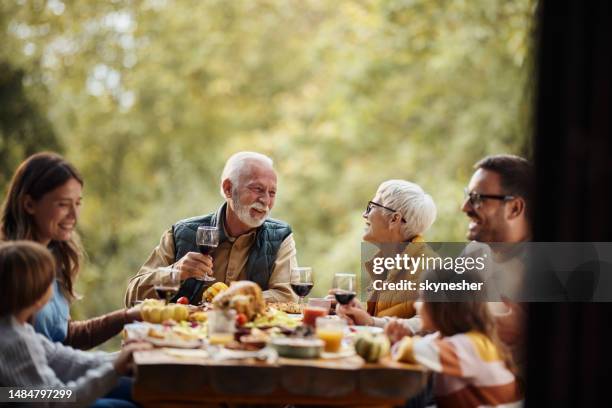 family's lunch on a patio! - mother son daughter stock pictures, royalty-free photos & images